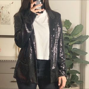 pjk sequin black blazer